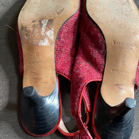 Kate Spade Tweed Slingback Shoes sz 7B - Picture 7 of 7